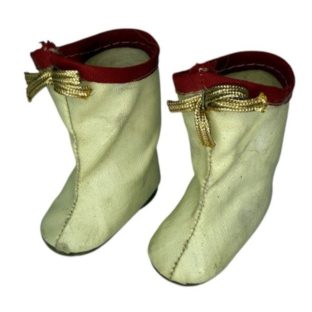Vintage Oil Cloth Majorette 2" Boots for Mary Hoyer Hartline Ideal Toni Doll Red